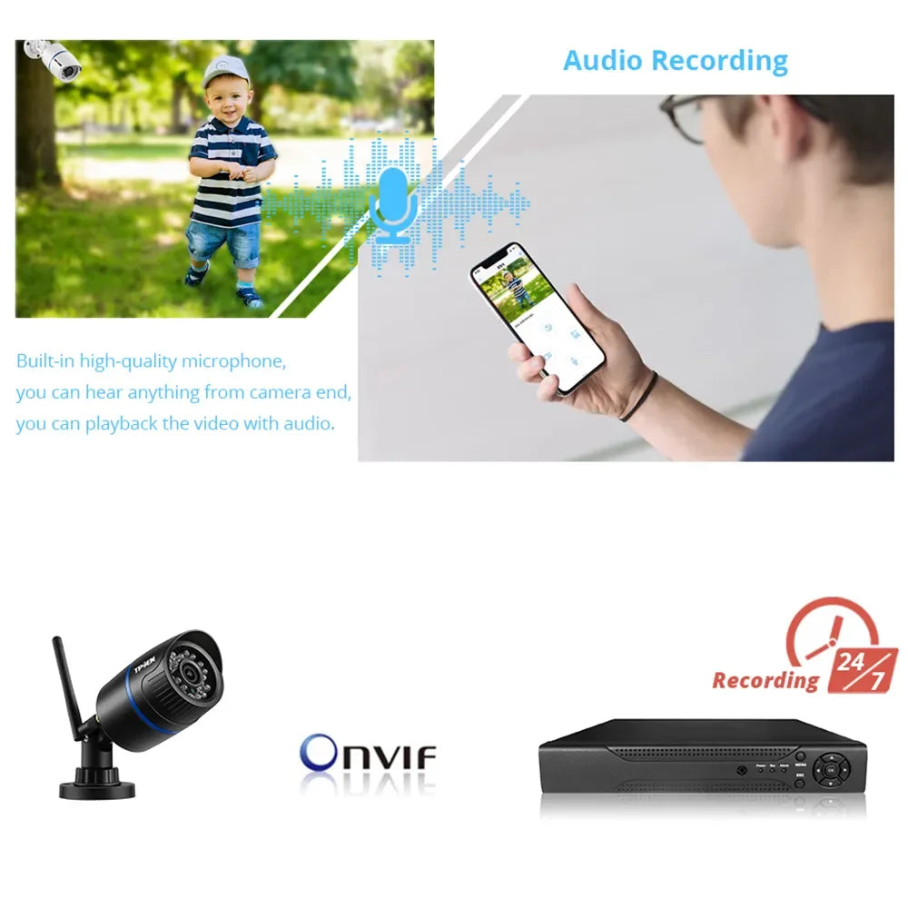 Cameră de securitate WiFi de exterior 4MP cu alerte de mișcare și vedere nocturnă