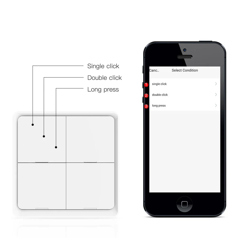 Zigbee Wireless Scene Switch - Gang Options