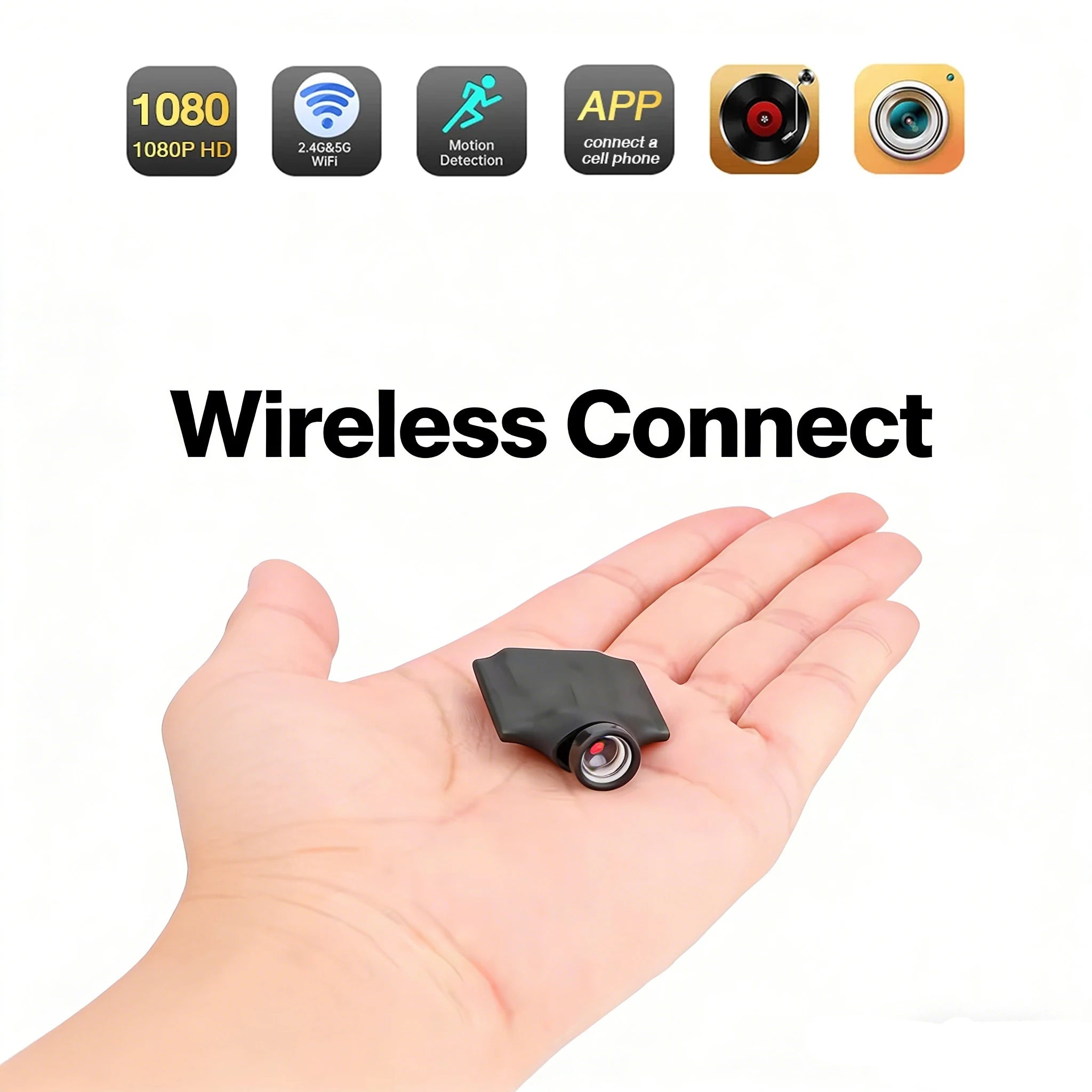 Mini WiFi biztonsági kamera 1080P HD mozgásérzékeléssel és távoli megtekintéssel