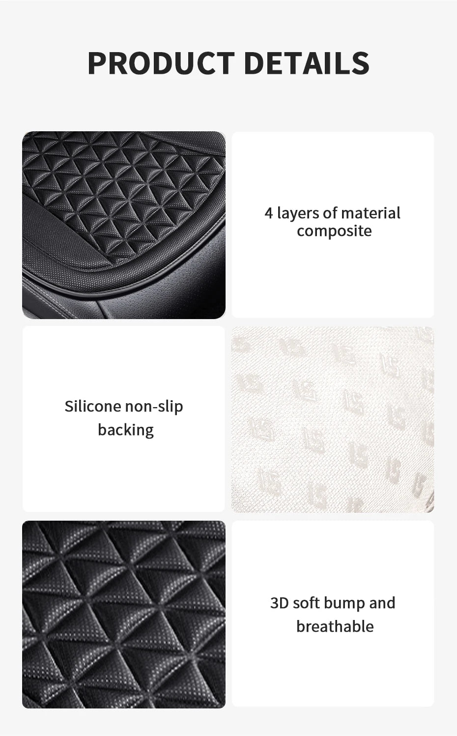 3D Breathable Car Seat Cover Summer Car Seat Cushion Convex Design for Heat Dissipation Sweatproof Universal Auto Chair Mat Pad