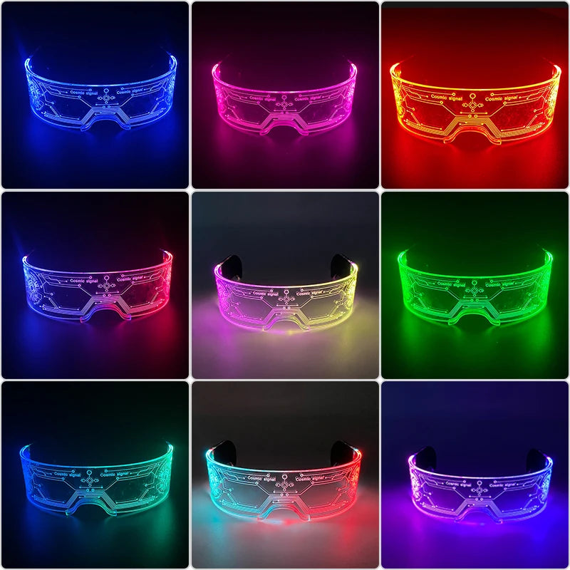 Cool Luminous Colorful LED Light Up Glasses Glowing Neon Light Flashing Party Glasses For Nightclub DJ Dance Party Decor