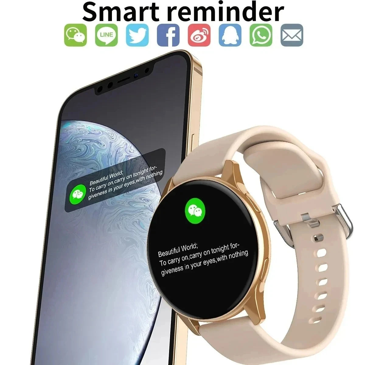1.28in Round Smartwatch with Bluetooth Calls and Metal Band