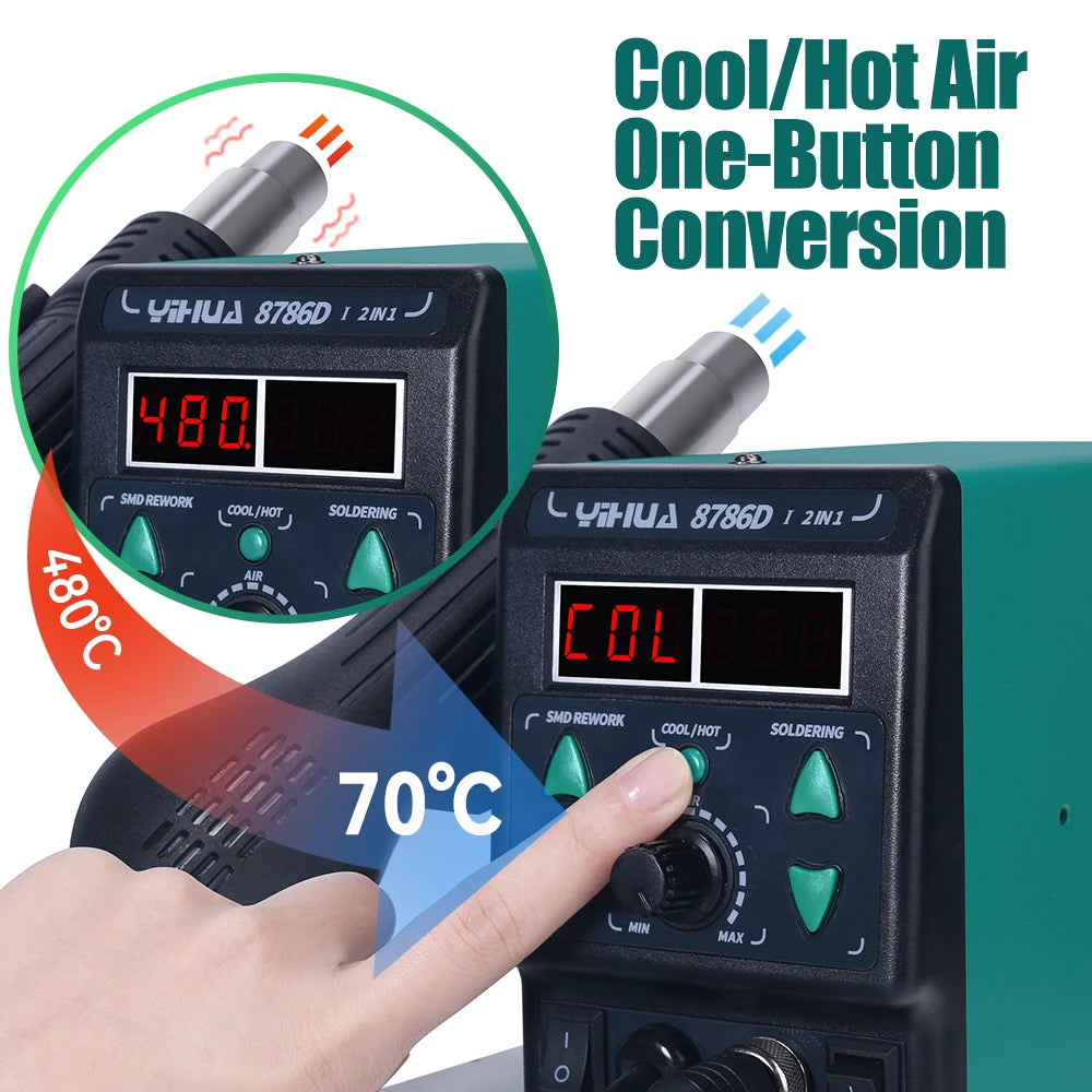 YIHUA 8786D Hot Air Soldering Station for Precision Repair