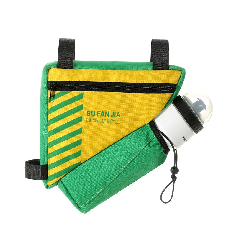 Bike Frame Bag with Bottle Holder, Water-Resistant
