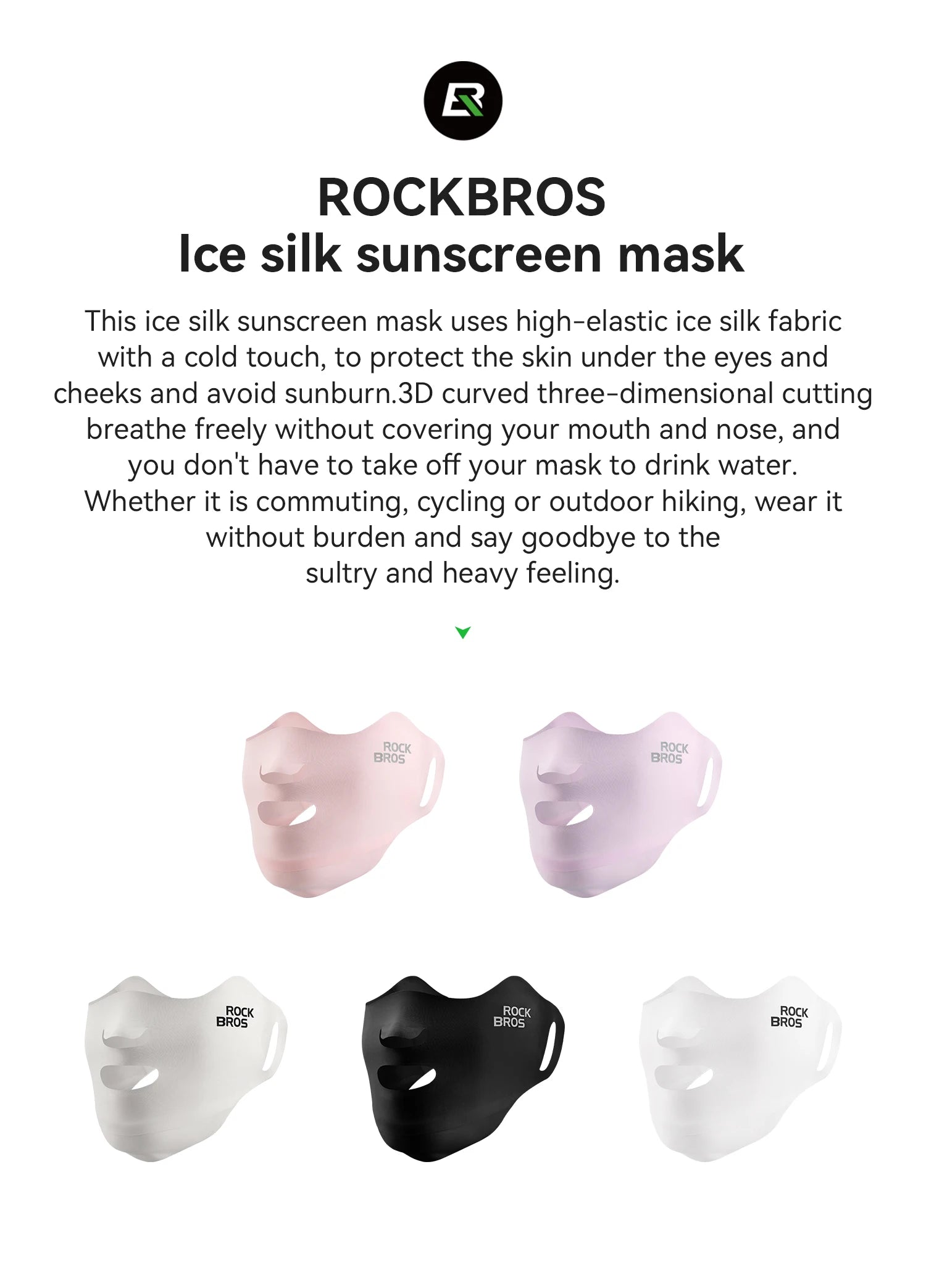 UPF50+ Ice Silk Cycling Face Mask for Sun Protection