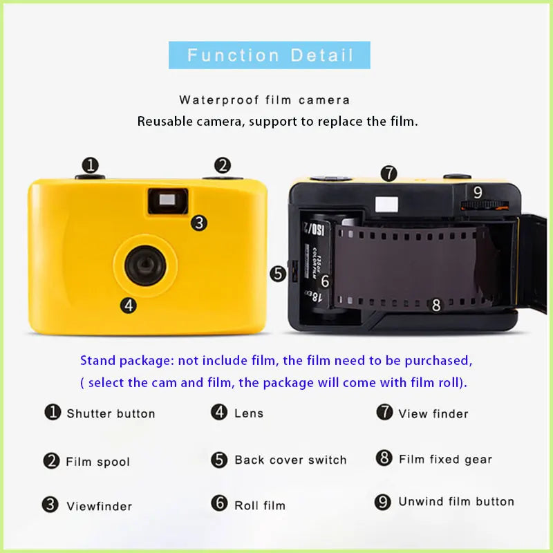 Cámara reutilizable de película de 35 mm SUC-4 con funda protectora