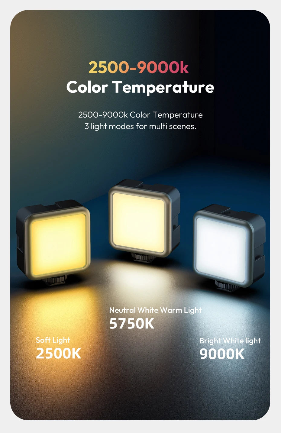 Φωτιστικό βίντεο LED Ulanzi VL49 RGB με ρυθμιζόμενο χρώμα και μπαταρία 2000mAh