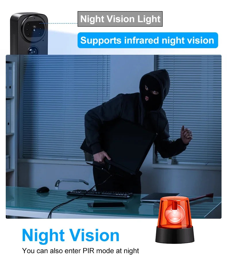 1080P mini telo kamera vodotesná s nočným videním a PIR snímačom pohybu