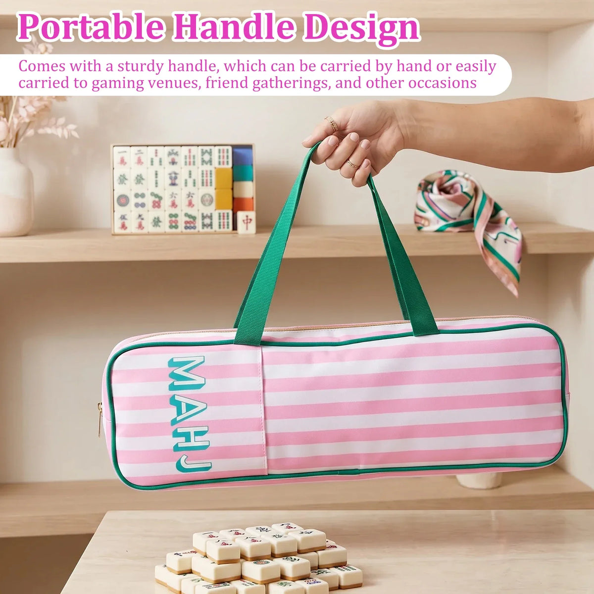 Mahjong Rack Carry Bag with Side Pocket