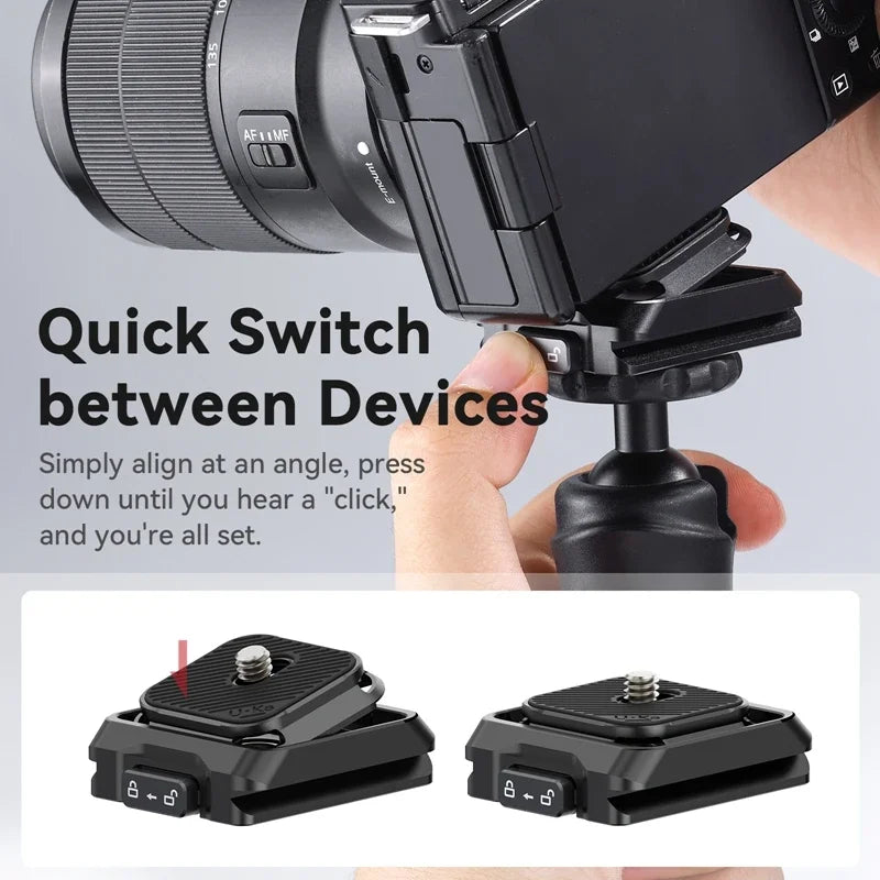 Quick Release Camera Mount Plate & Base Kit for Fast Setup