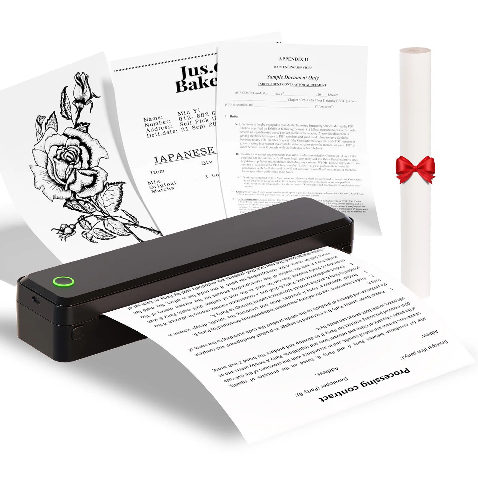 Wireless Inkless Thermal A4 Printer for Travel, Office, School