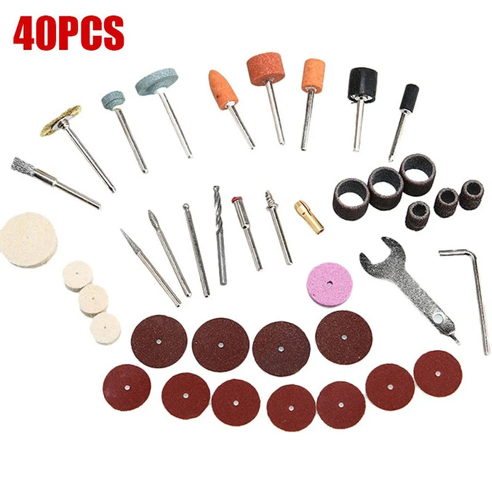 Rotary Tool Accessory Set for Power Drills, Compatible with Dremel, Includes Grinding, Polishing, Mini Saw Blades, and