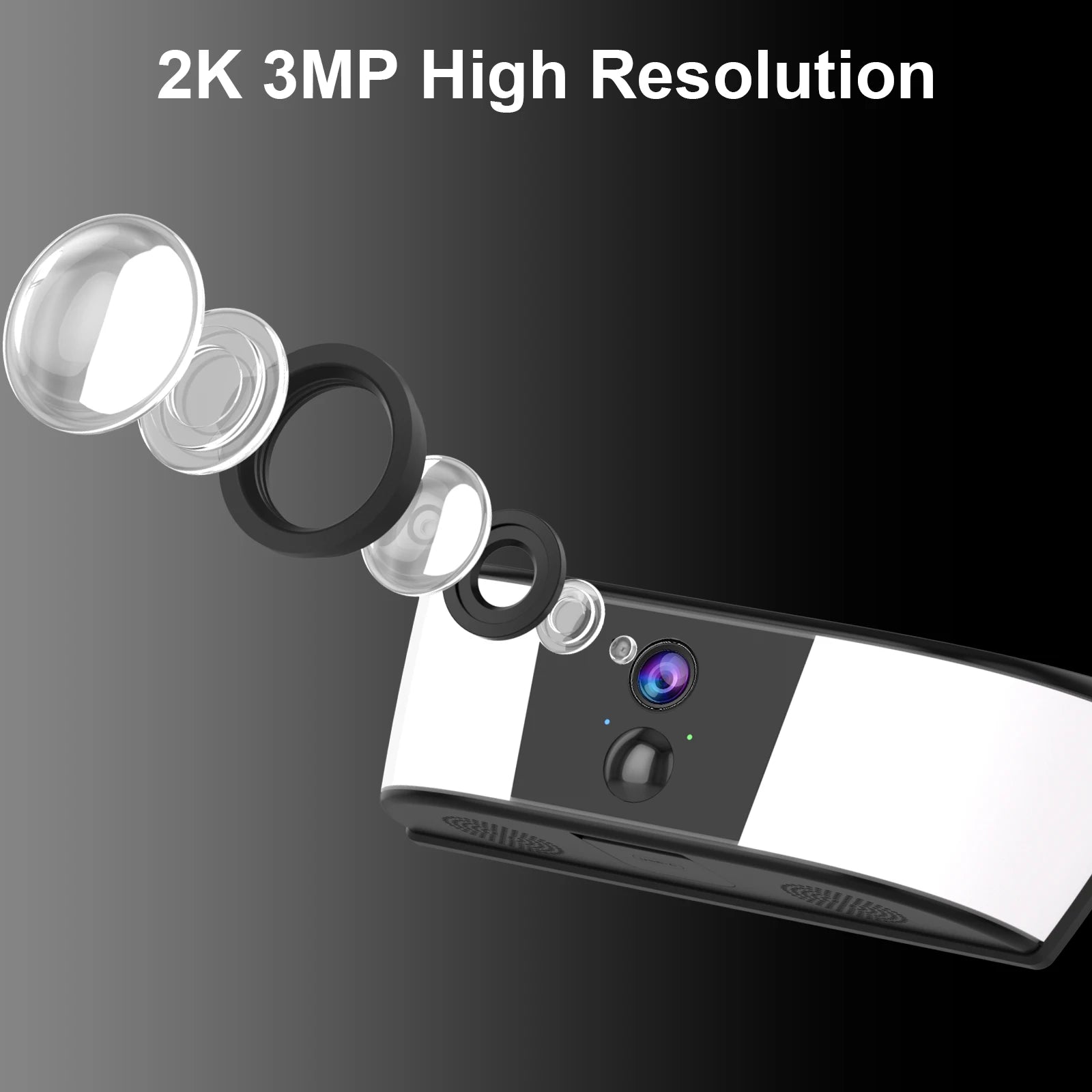 2K Solar Wall Light Camera with Color Night Vision and Human Detection