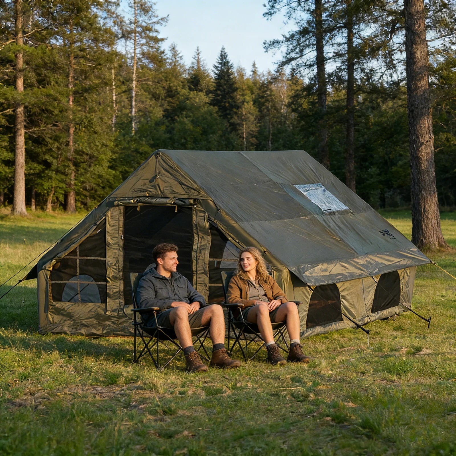 Inflatable Camping Tent for 4-8 Persons with Carry Bag