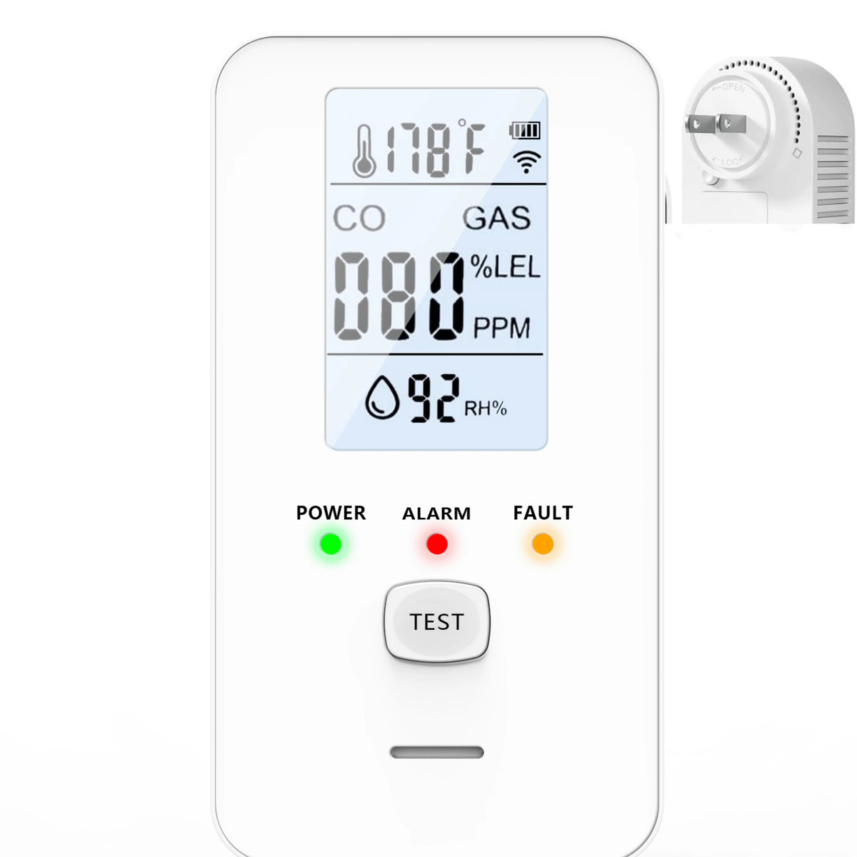 Detector de scurgeri de gaz natural și detectoare de monoxid de carbon, cu detector de gaz natural, propan, CO și scurgeri de gaz, detector de temperatură