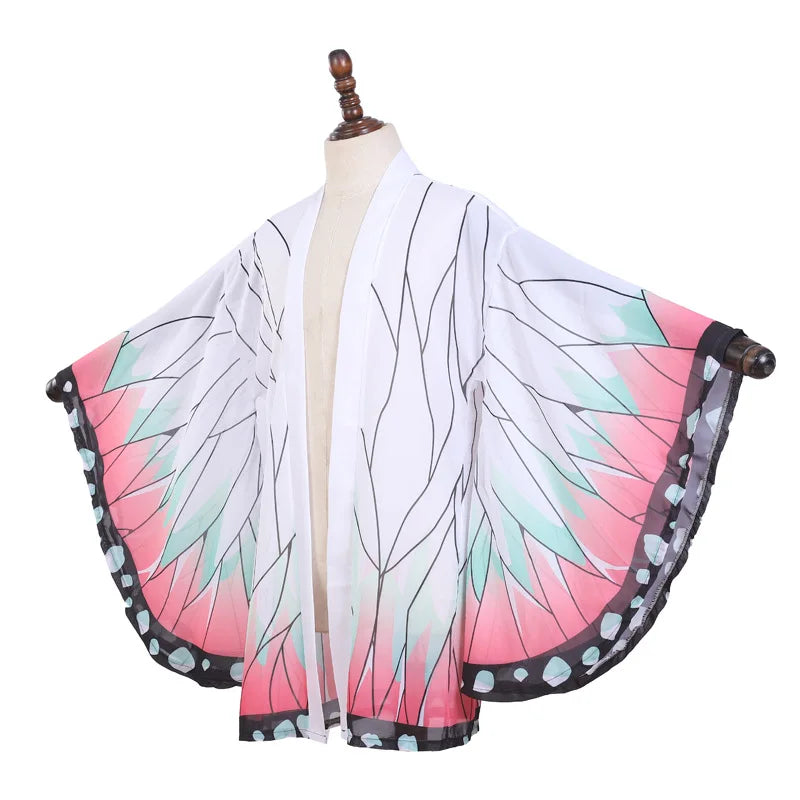 Kochou Shinobu Cosplay Costume Kimono Cardigan Cloak for Women