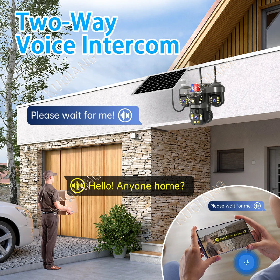 15MP Triple Lens Solar Security Camera with 360° Tracking