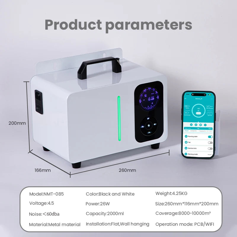 Large HVAC Aroma Diffuser for 3000 Sq Ft with App Control