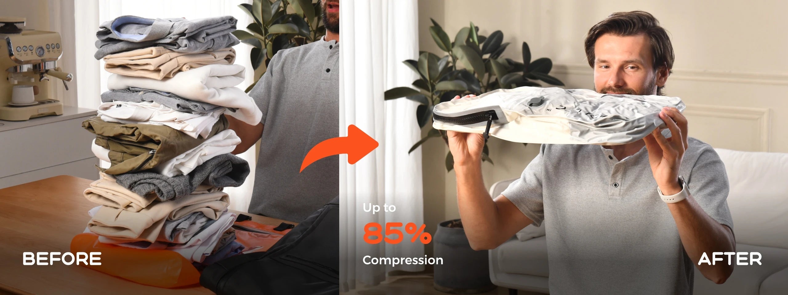 Vacuum Compression Travel Bag 25L – Reusable Packing Storage with 85% Space Saving