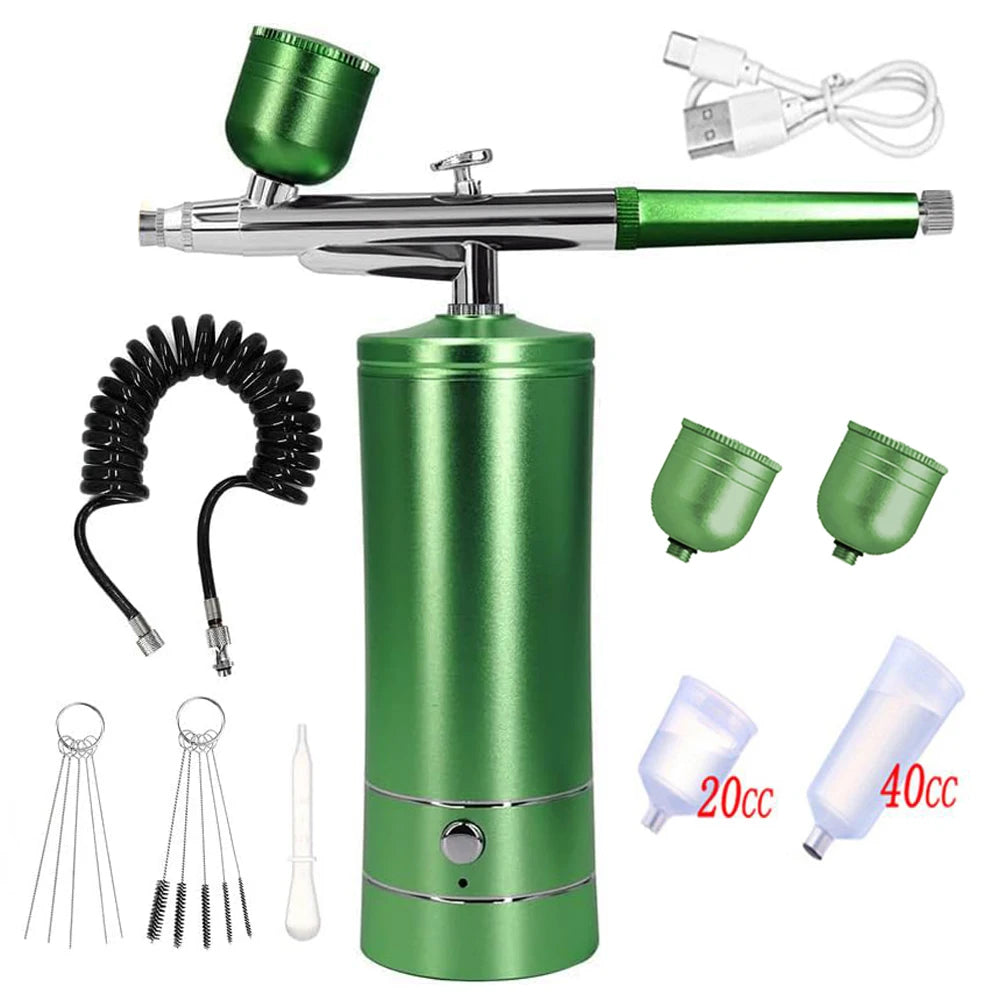 Airbrush Nail Art Painting Kit with Compressor Mini Airbrush for Nail Art Cake Painting Portable Hand Sprayer Gun Airbrush Nail