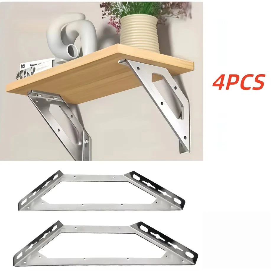 4 Extra-Large Stainless Steel Corner Brackets for Furniture