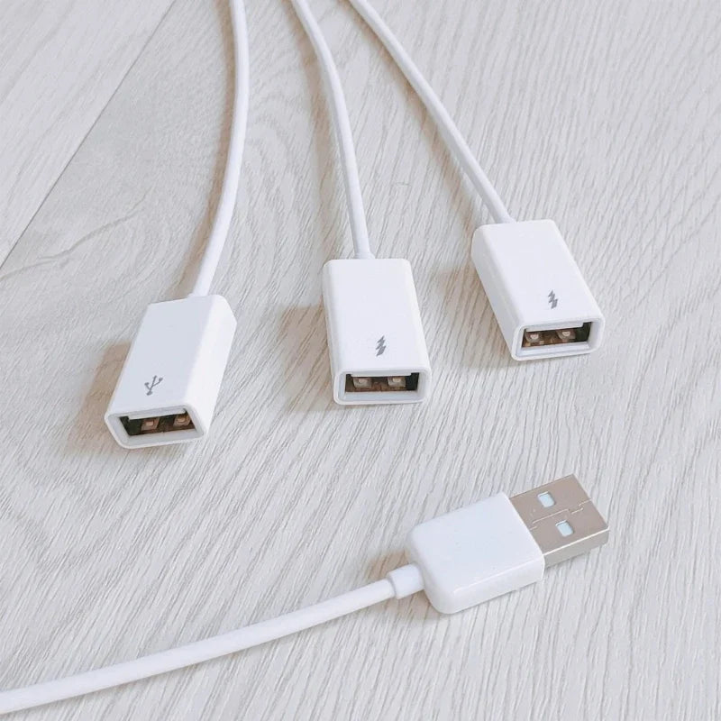 Cablu prelungitor USB 3 în 1, cablu USB cu încărcare rapidă, splitter USB, adaptor USB tată la USB mamă, USB 2.0