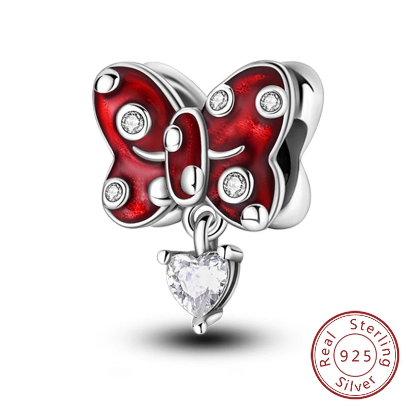 Fit Original 925 Sterling Silver Charms Beads Bow Perfume Bottle Pink Charms for Women Fine DIY Birthday Jewelry Gifts