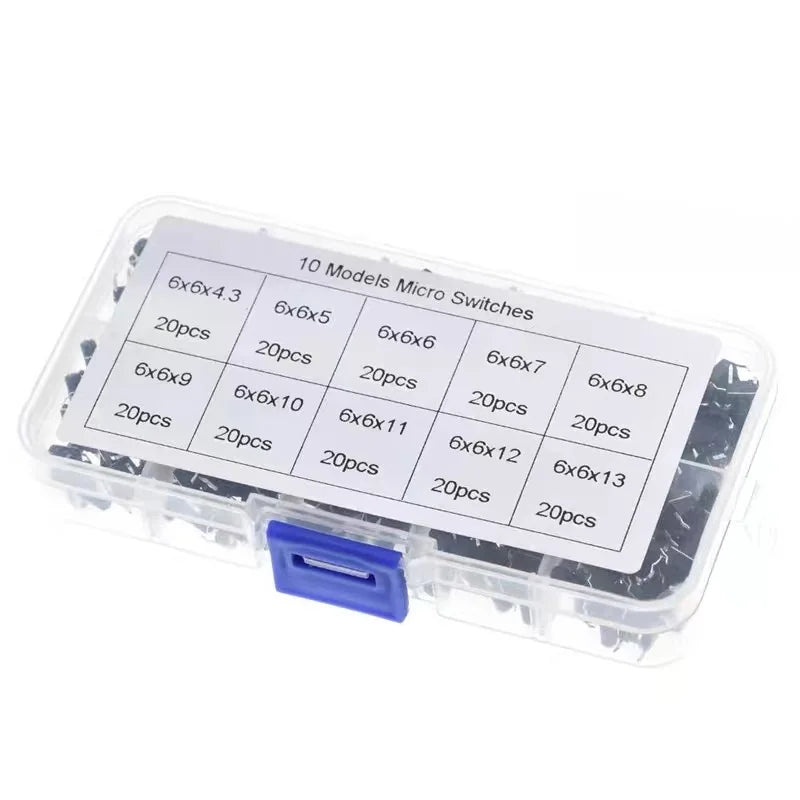 Paneelmicro-schakelaars van 6 × 6 mm, verpakking van 100 of 200 stuks