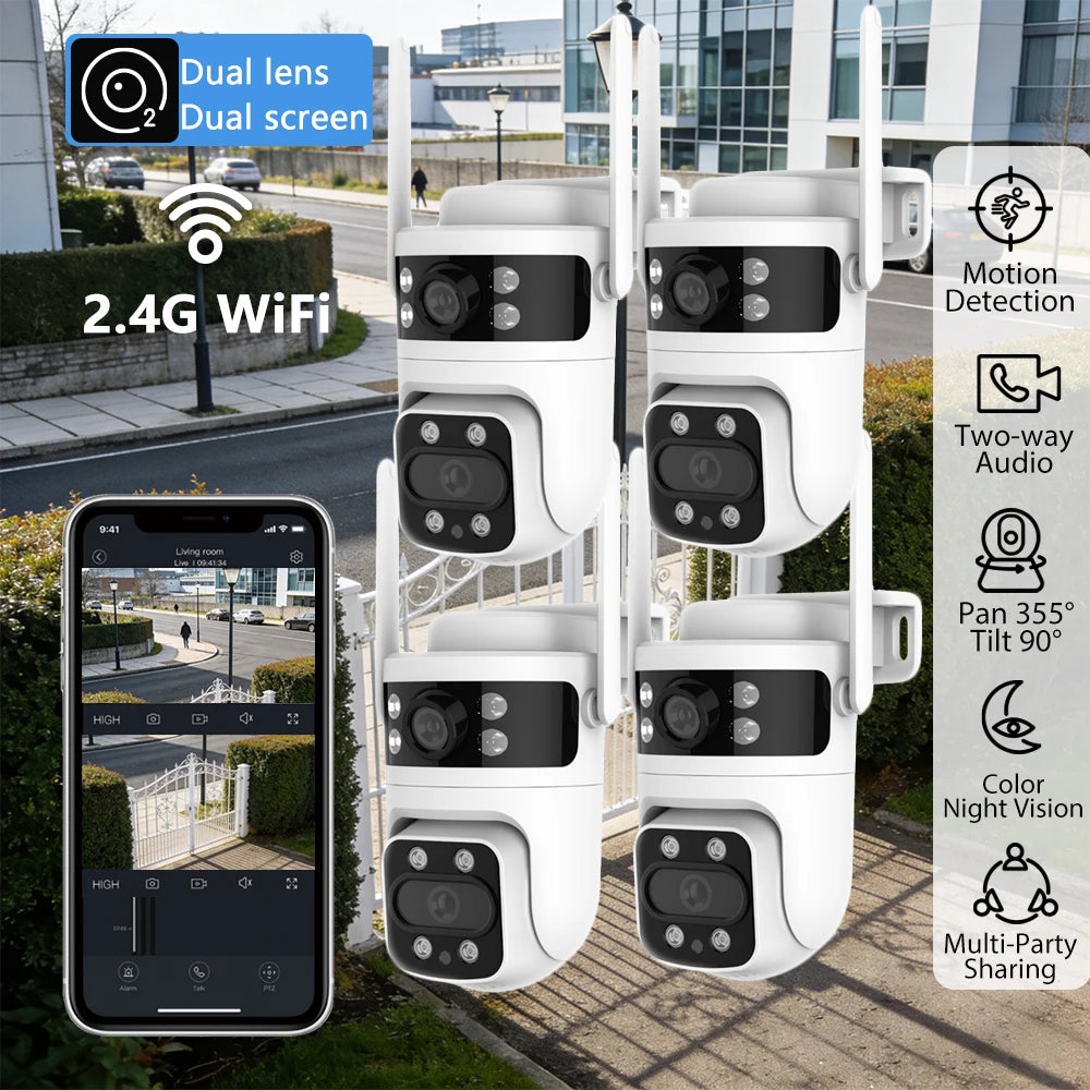 Y111 Dual Lens Outdoor PTZ Security Camera with WiFi