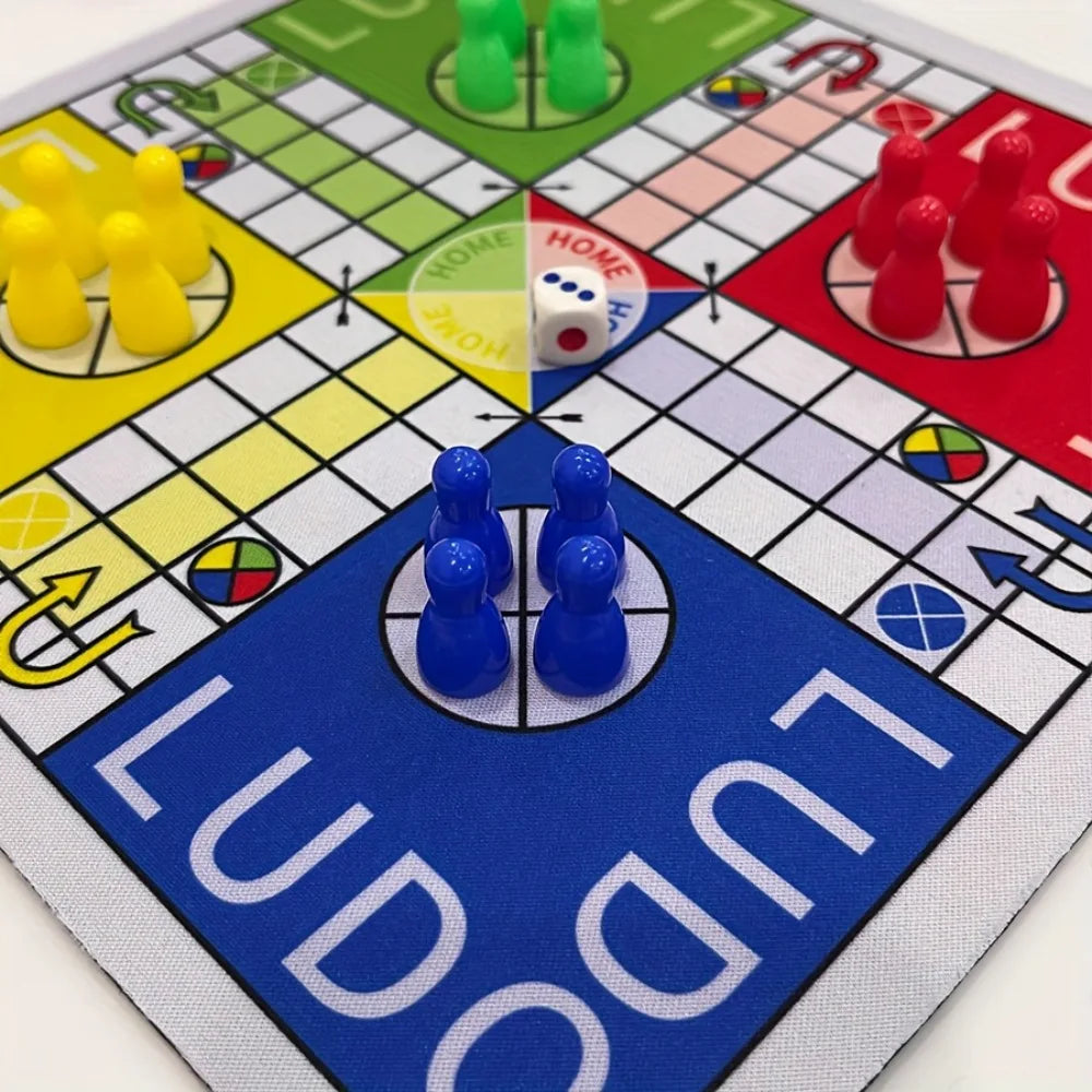 Gioco da tavolo Ludo con pezzi e dadi