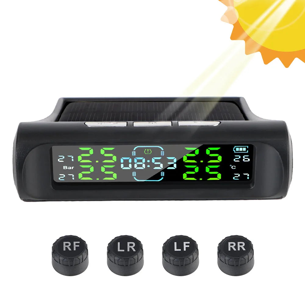 Solar TPMS Tire Pressure Monitoring System with External Sensors