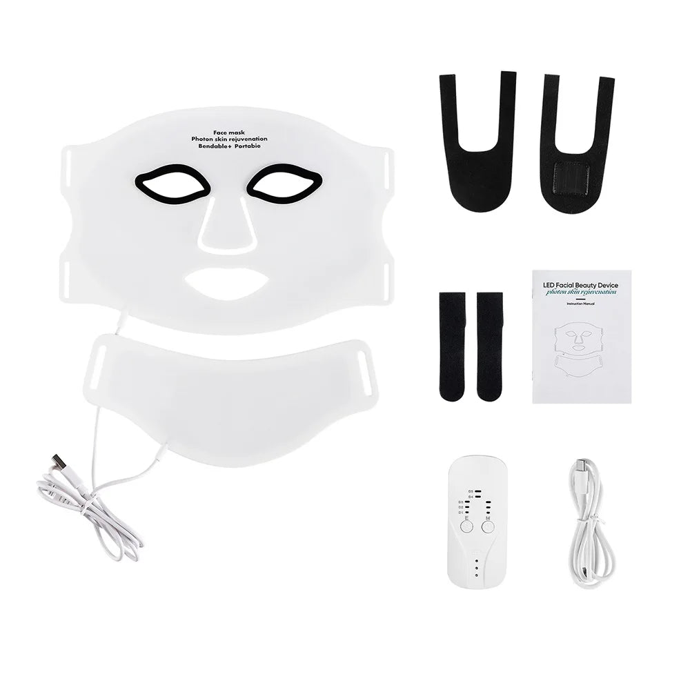 7 Color LED Silicone Face & Neck Mask for Skin Rejuvenation