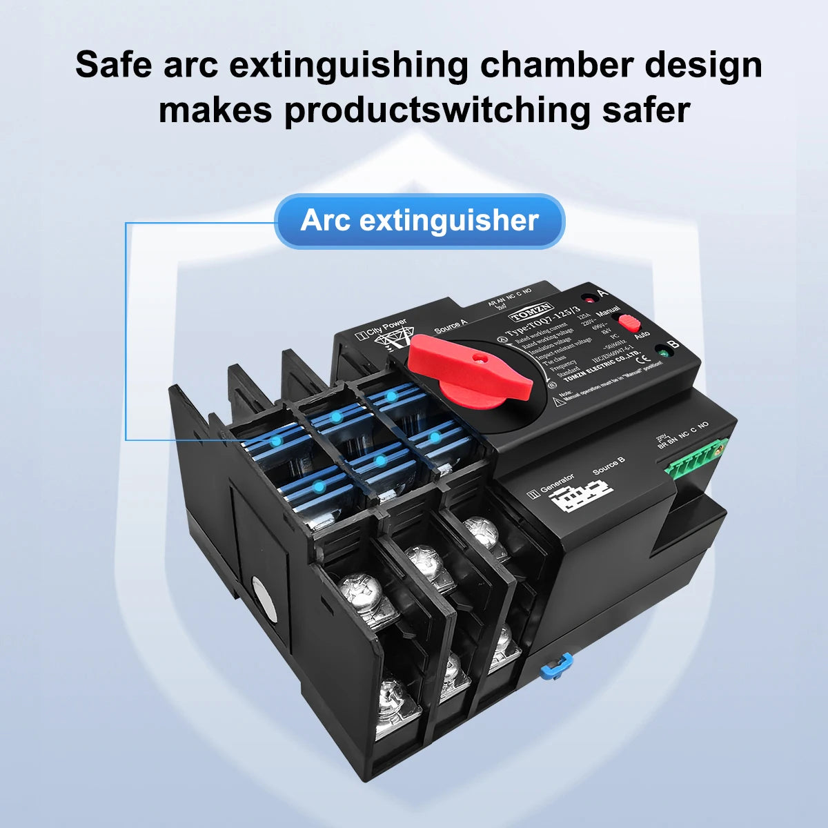 TOMZN Automatikus Átkapcsoló Megbízható Kettős Áramellátás Vezérléséhez