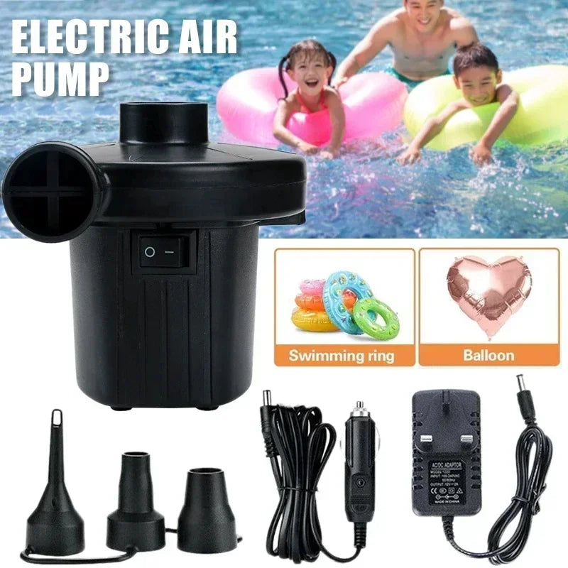 Electric Air Pump for Air Beds, Pools and Floats, Mains or 12V