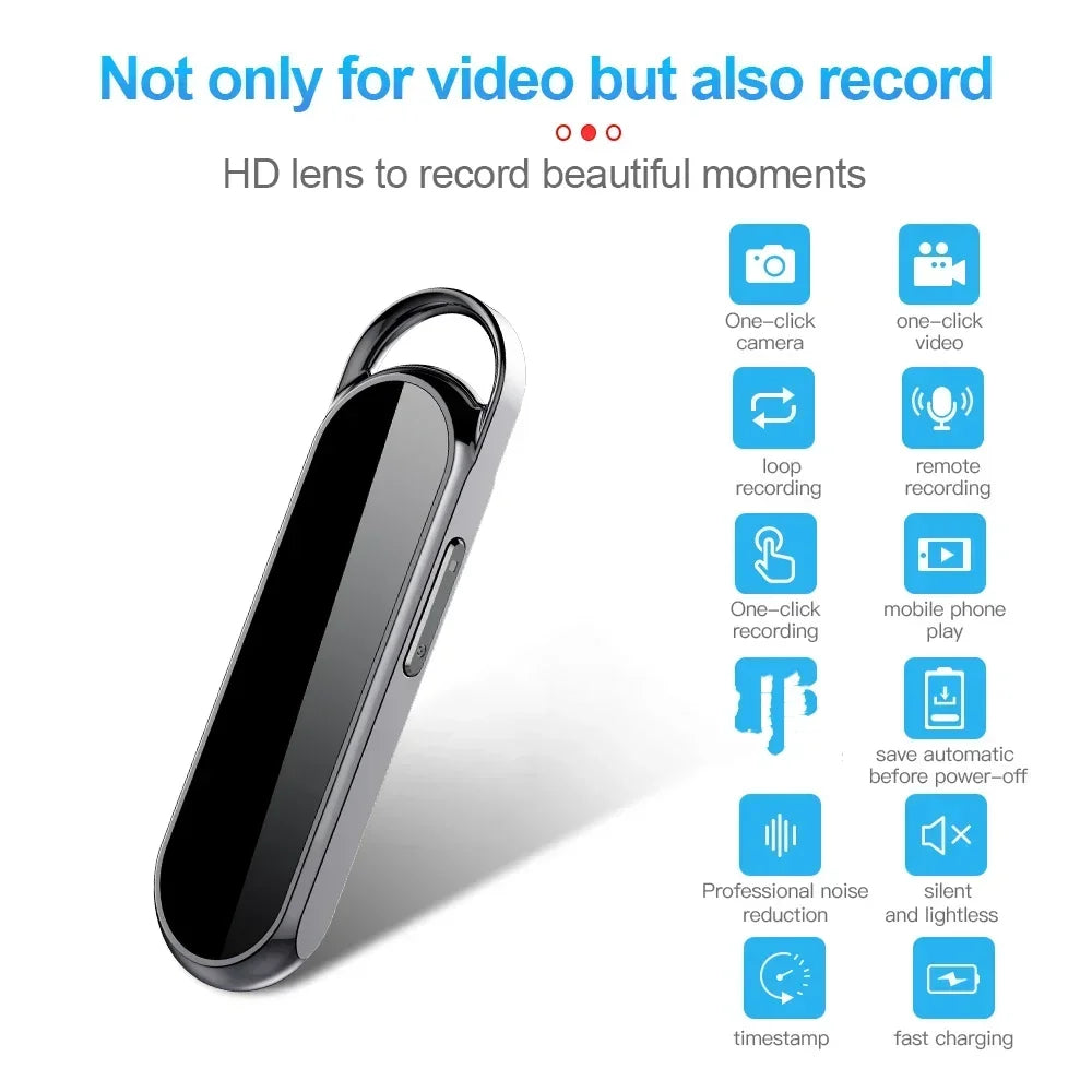 1080P Digtal Recorder Camera Oculta Wide View Angle Portable Small Nacklace Audio Video Voice DV Dictaphone 4-128GB Action Cam