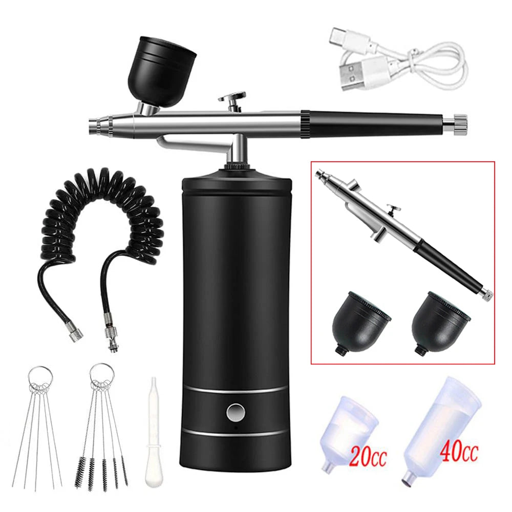 Airbrush Nail with Compressor Portable Air Brush with Compressor For Nails Art Cake Painting Craft Airbrush Nail Art Compressor