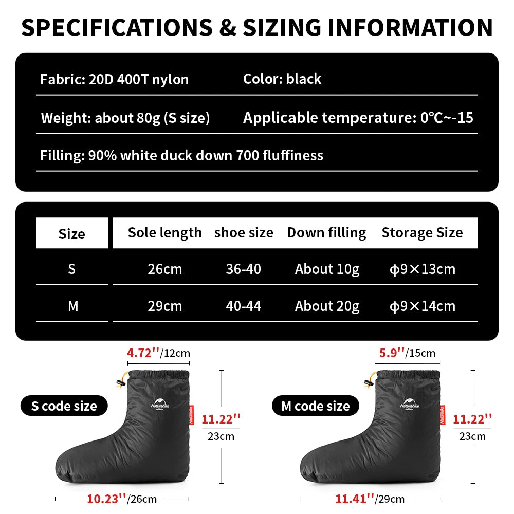 Winter Goose Down Slipper Boots Warm Outdoor Thermal Foot Cover