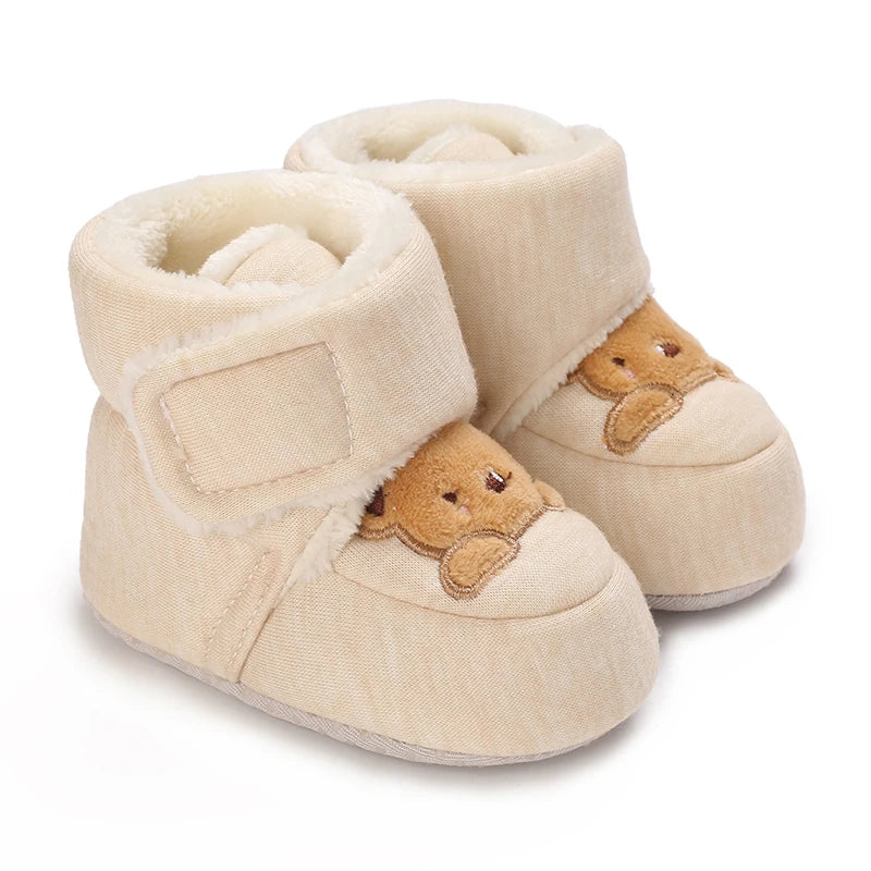 Cute Bear Baby Shoes Soft Plush Winter First Walkers