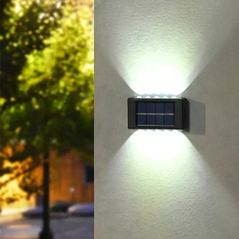 Solar Wall Light, IP65, 6 or 10 LED, White or Warm