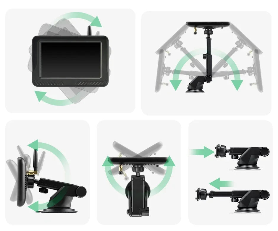 5" Monitor HD Magnetic Solar Wireless Backup Camera 1080P Upgrade Auto on/Off Camera Night Vision Rechargeable Rear View Camera