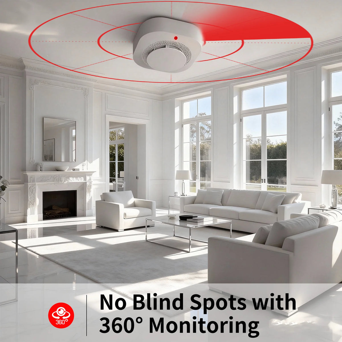 2/3/4/5/6 PCS Smoke Detector 10-Year Sensor Lifespan 360° Detection Low Battery Warning Fire Smoke Alarm Warehouse Garage Hallway Apartment Security