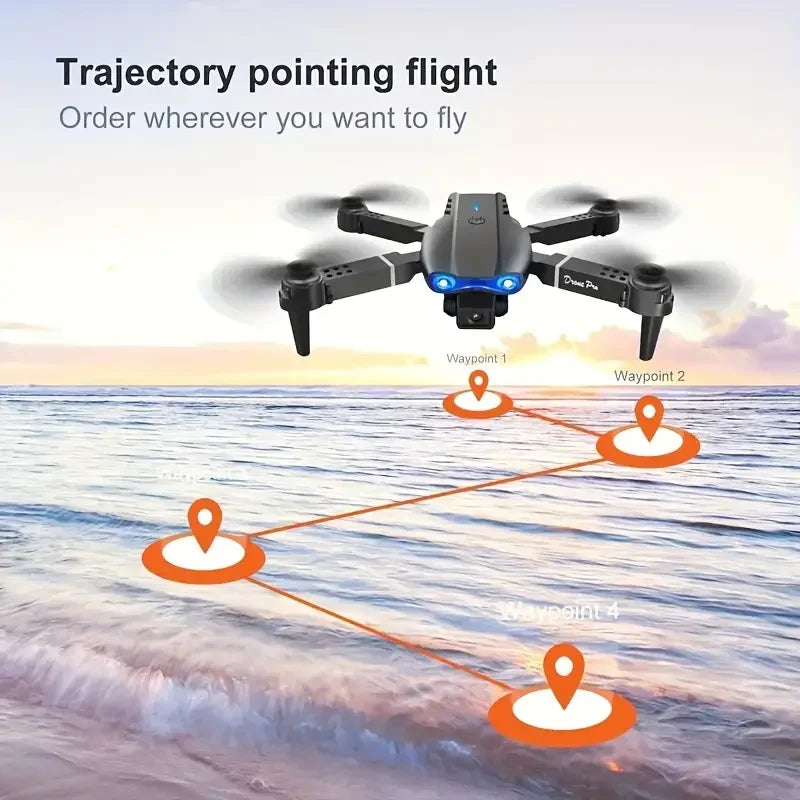 Drone E99 Pro avec caméra HD, contrôle via application et portée de 50 m