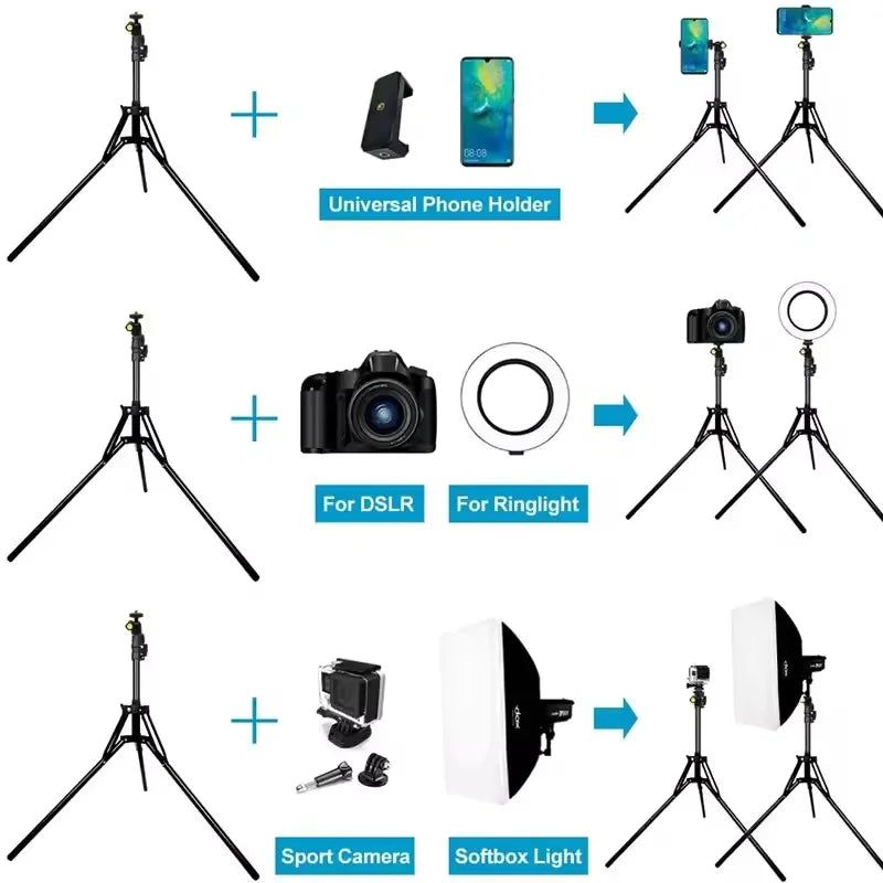 Adjustable Photography Light Stand, 160/200cm