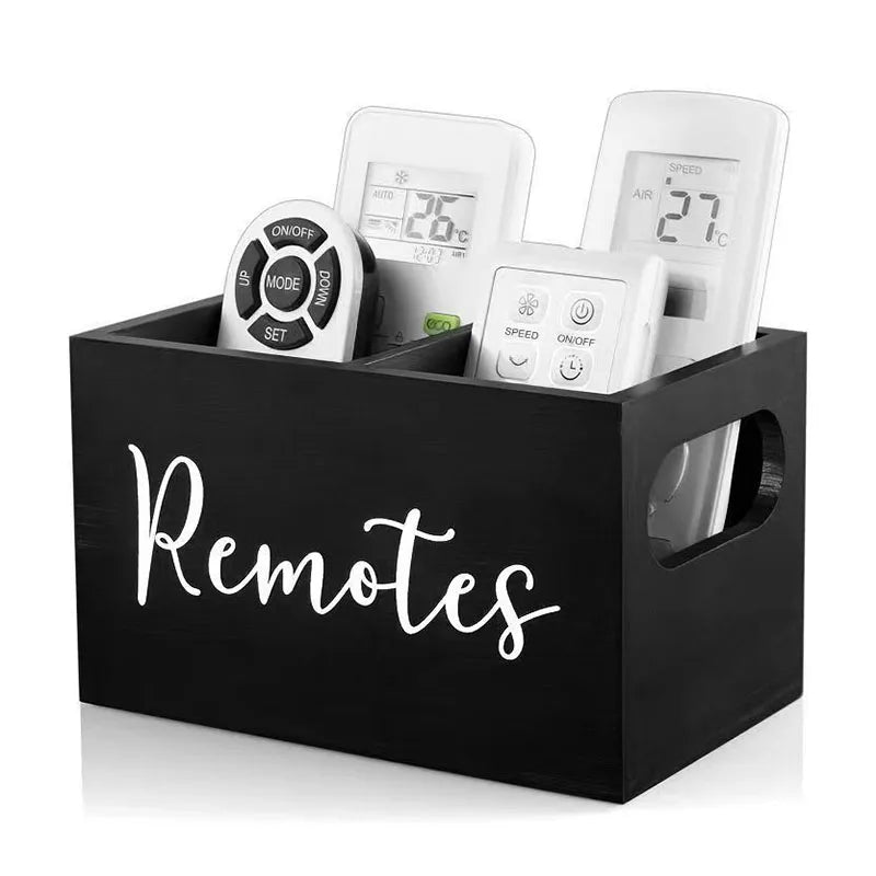 Wooden Divided Remote-Control Organiser