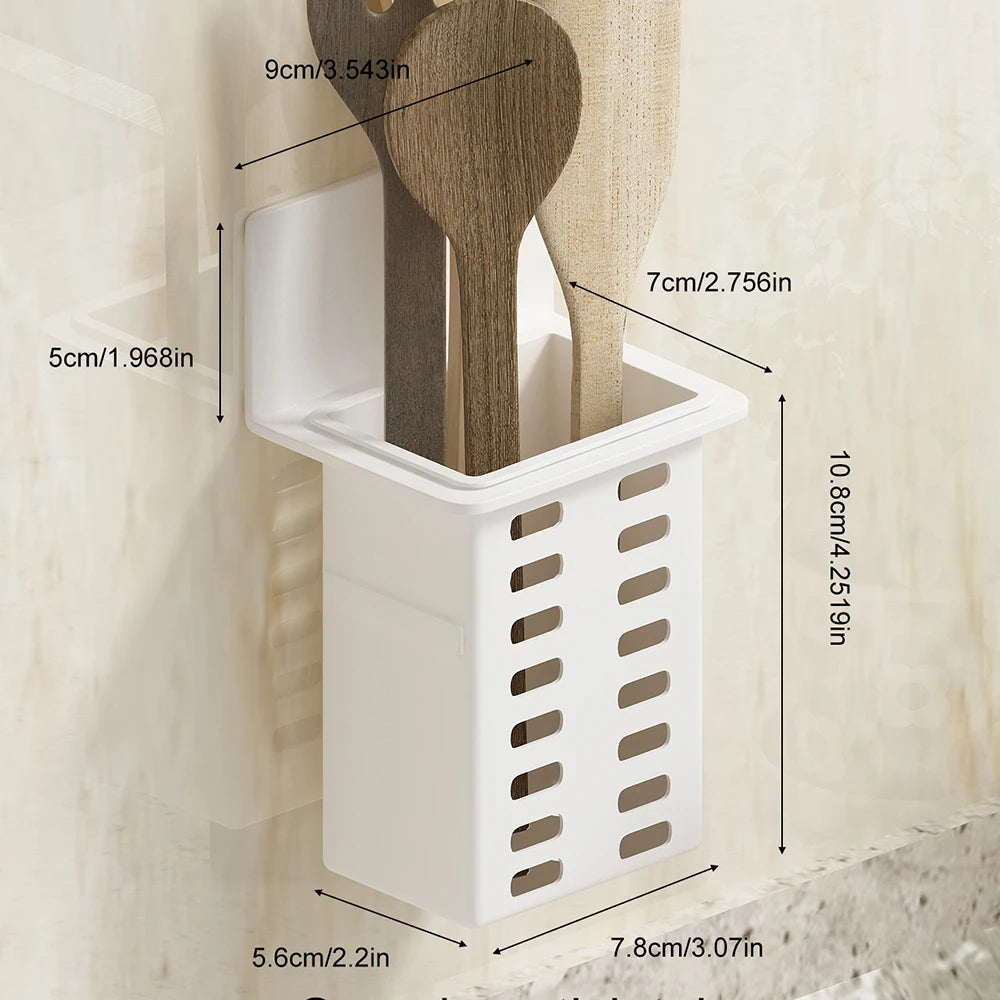 Wall-Mounted Draining Storage Holder for Toiletries