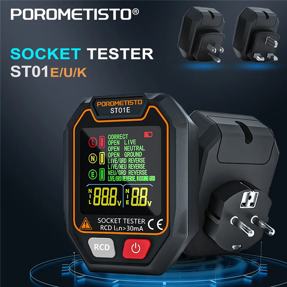 ST01 Digital Socket Tester - Plug Options