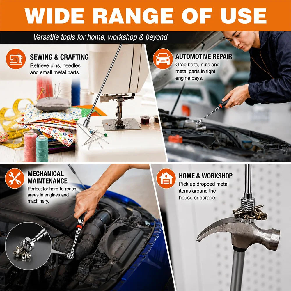 Telescopic Inspection Mirror and Pickup Tool Options