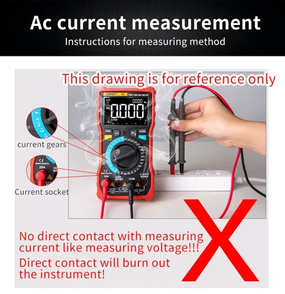 Digital Multimeter Professional 1999 Counts ANENG DM850 AC/DC Votage Current Tester Eletric Automatic Ohm Ammeter Detector Tools