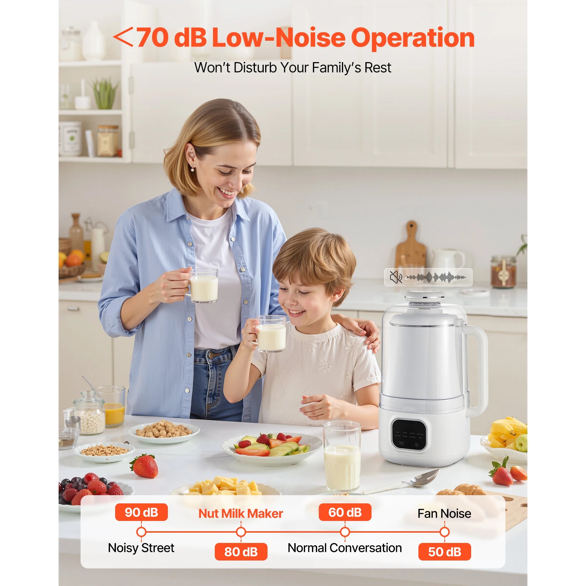 8-in-1 Notenmelkmaker 34oz met Timer en Zelfreinigingsfunctie