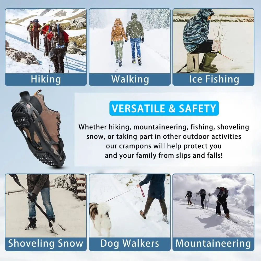 24 Nýtů Ice Snow Traction Cleats Stretch Rubber Wear-resistant Winter Walking Boots Cleats Non-slip Gripper Snow Spikes